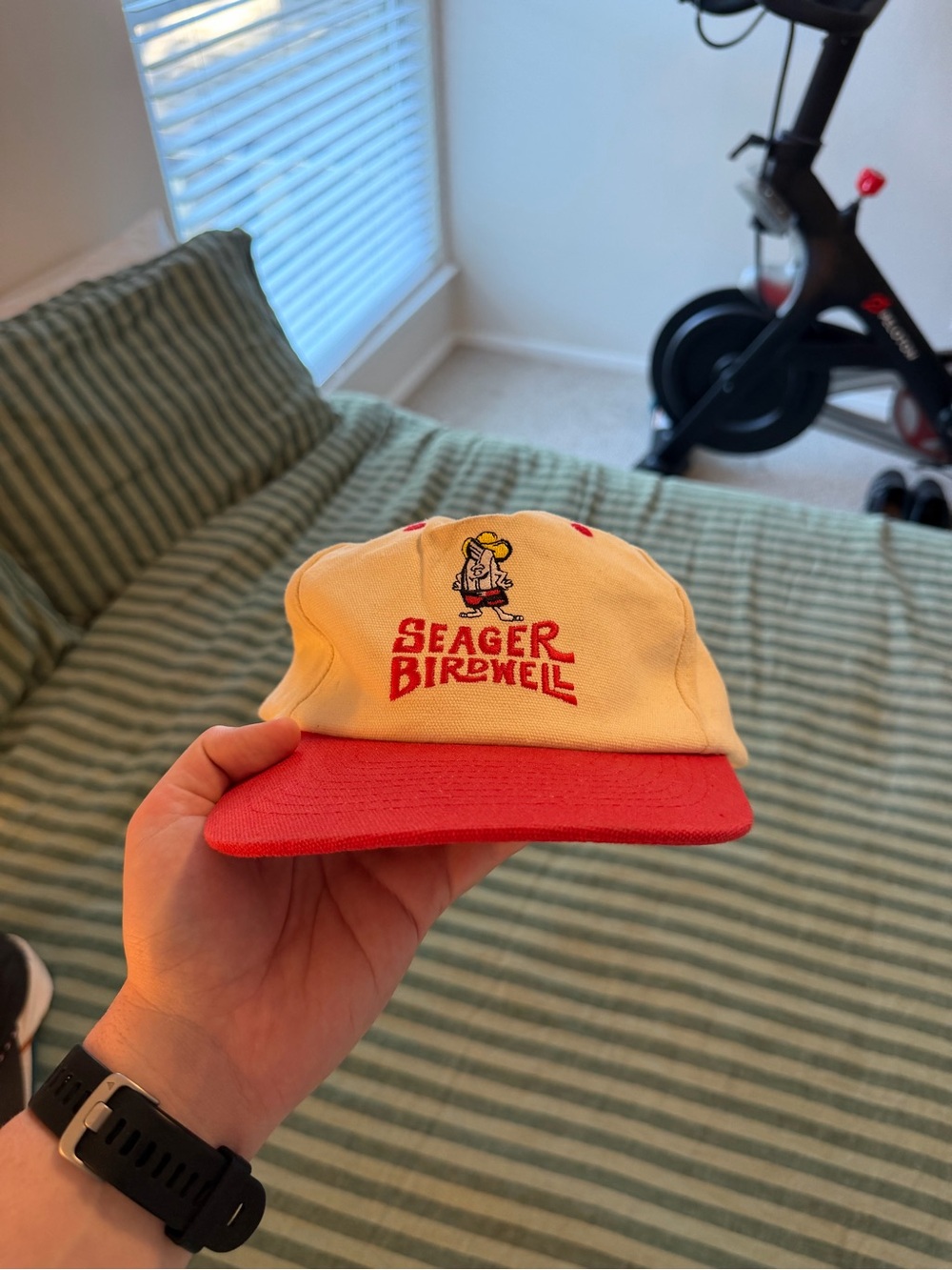 Seager x Birdwell Collab Two-Tone Red and Cream Baseball Hat